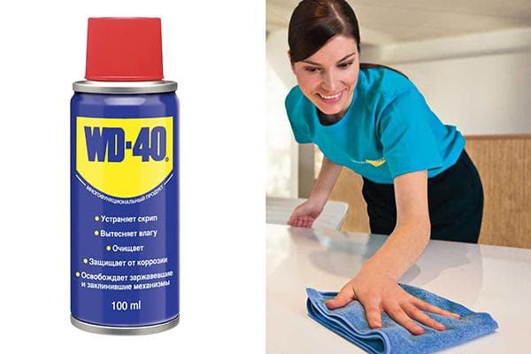 WD-40 gegen Staub auf Möbeloberflächen