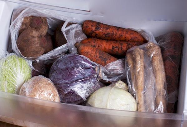 Lagerung von Gemüse im Kühlschrank