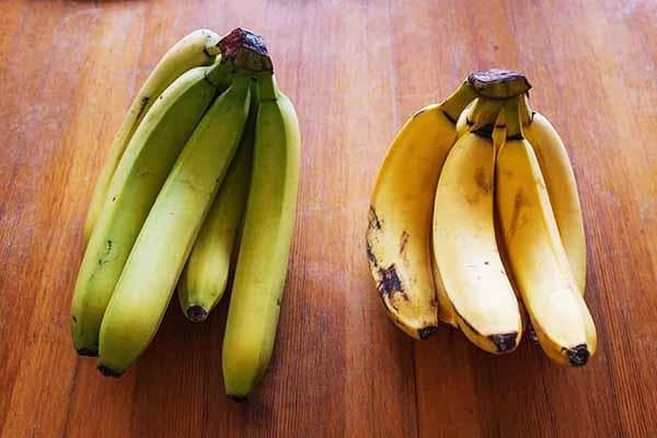 Grüne und reife Bananen