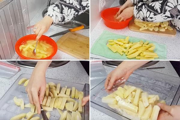 Einfrieren von geschälten Kartoffeln zu Hause