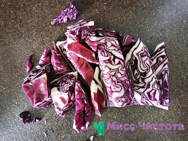 Geschnittener Rotkohl