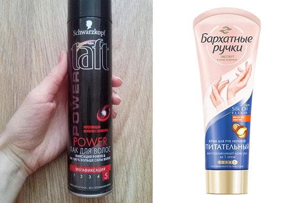 Haarspray und Handcreme