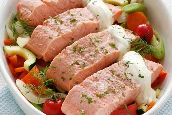 Lachs gedämpft