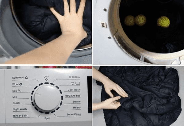 Waschen einer Jacke aus Naturdaunen
