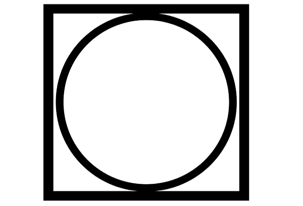 Quadrat mit eingeschriebenem Kreis