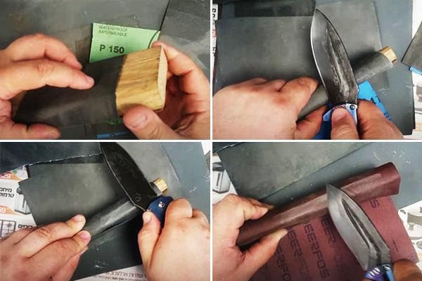 Messerschärfen mit Schleifpapier