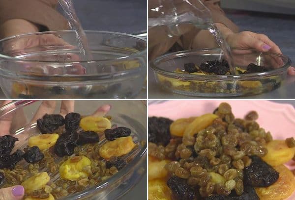 Waschen von Trockenobst