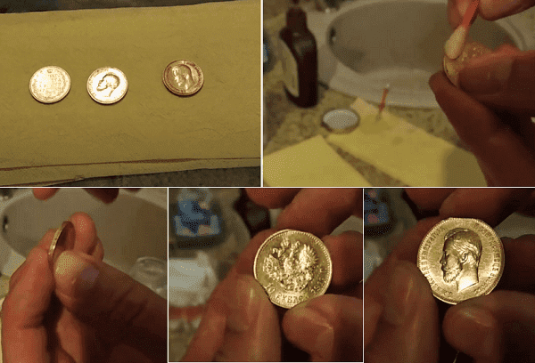 Reinigung von Goldmünzen