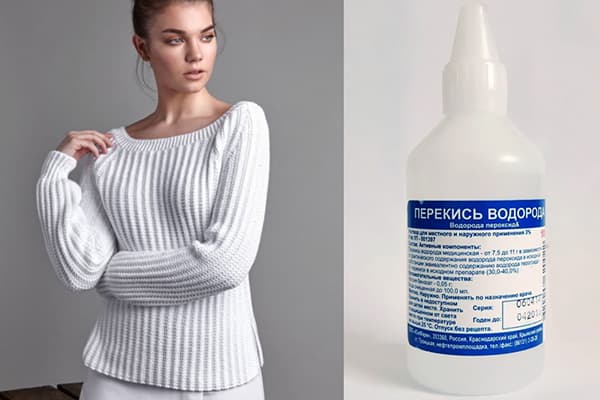 Wasserstoffperoxid zum Bleichen eines Pullovers