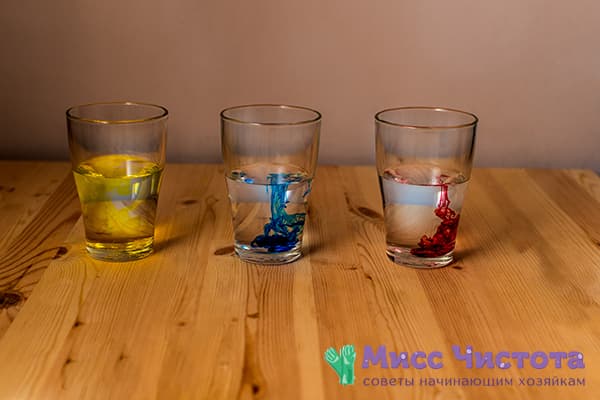 Auflösen von Lebensmittelfarben in Wasser