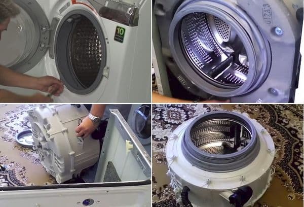 Ausbau des Laugenbehälters der Waschmaschine