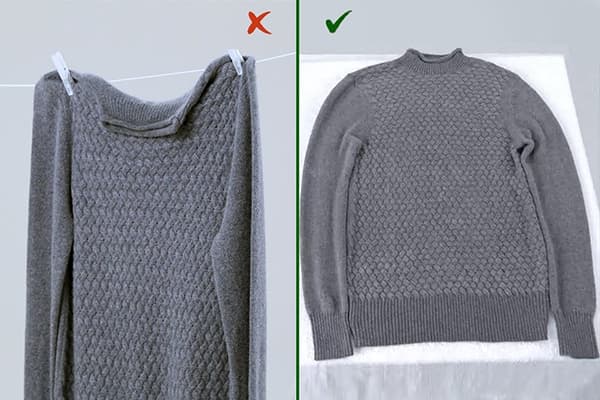 Trocknen von Wollkleidung