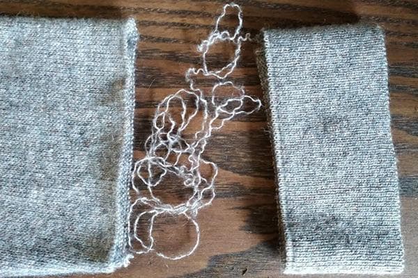 Kürzen des Ärmels einer Strickjacke
