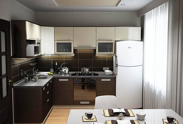 Küchendesign mit eingebautem Backofen