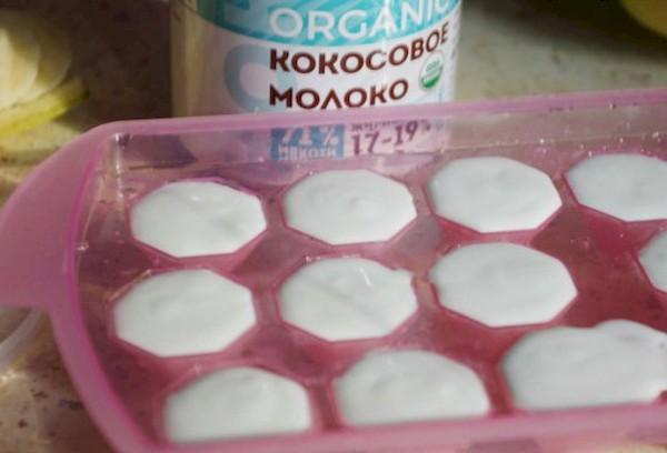 Gefrorene Kokosmilch