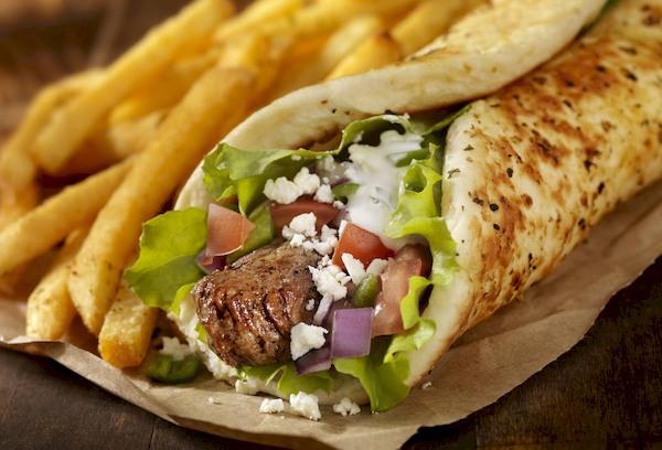 Schawarma im Brötchen