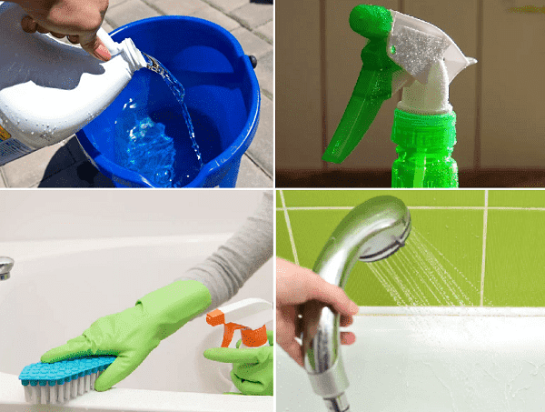 Reinigung der Badewanne mit Bielizna
