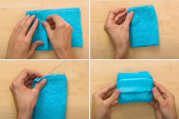 Anleitung zur Herstellung eines Waschlappens aus einem Handtuch - Teil 2