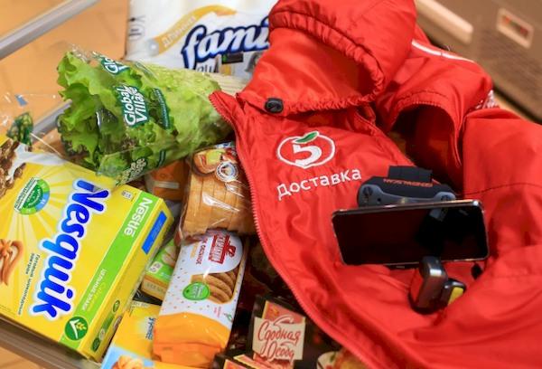Bestellung von Lebensmitteln des Pjaterotschka-Dienstes