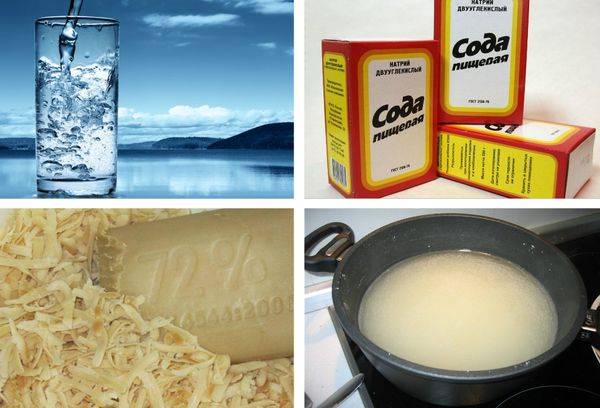 Zutaten für die Seifen-Soda-Lösung