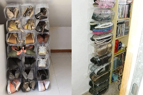 Schuh-Organizer aus Plastikflaschen