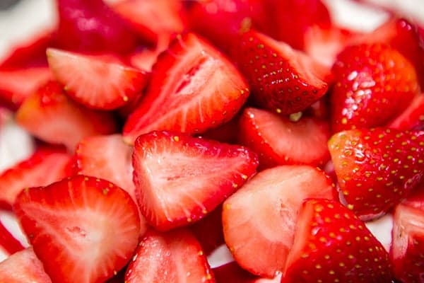 Geschnittene Erdbeeren
