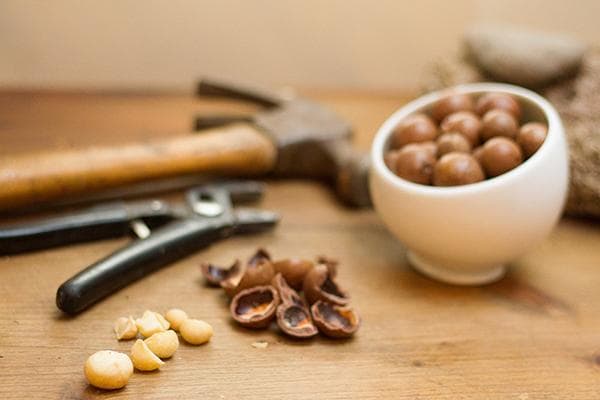 Reinigung von Macadamia-Nüssen