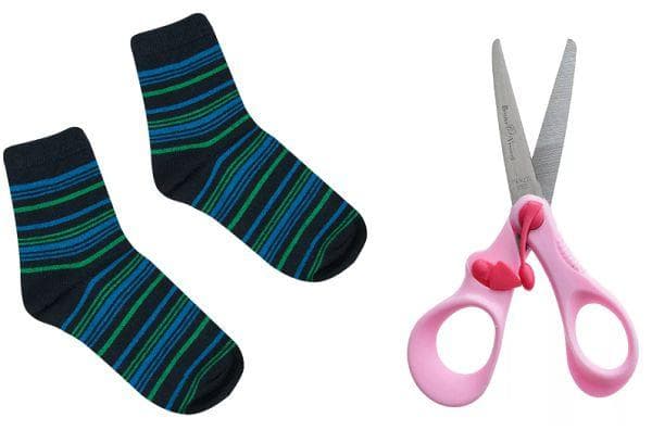 Socken und Schere