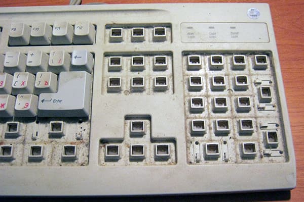Zerlegte Tastatur