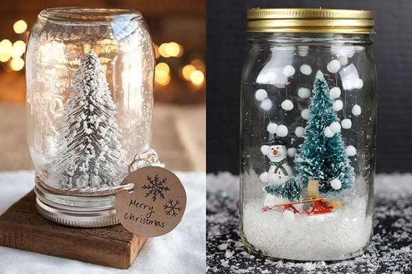 Weihnachtsdekoration aus Einmachgläsern