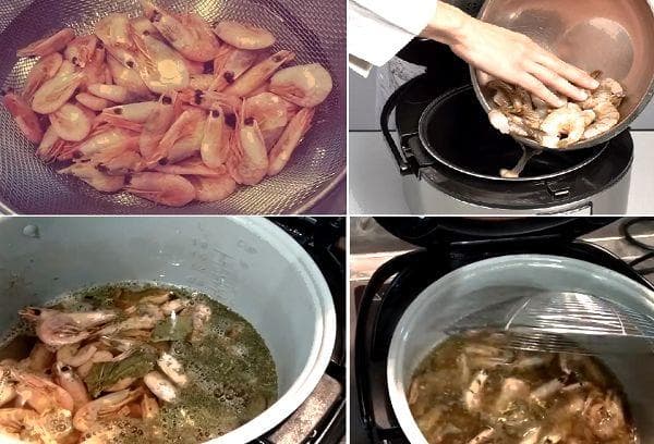 Zubereitung von Garnelen im Multikocher