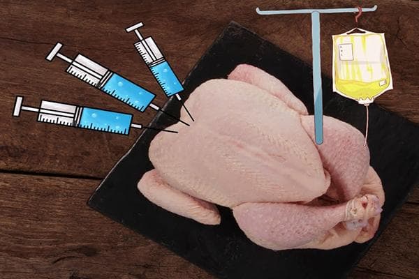 Hähnchen mit Antibiotika und Hormonen
