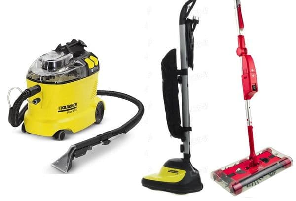 Staubsauger, Bohnermaschine und Elektrobesen