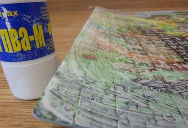 Bilder aus Puzzles – Zusammenkleben mit PVA-Kleber