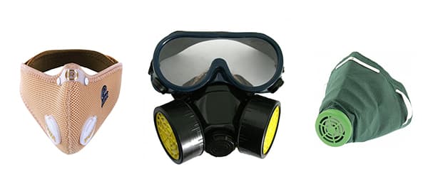 Verschiedene Arten von Atemschutzmasken