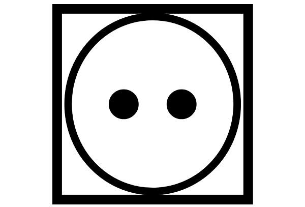 Signifie cercle dans un carré avec deux points