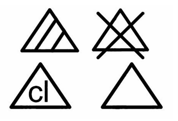 Varianten des Dreiecksymbols auf dem Etikett