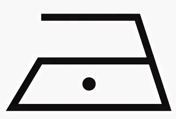 Symbole fer à repasser avec un point
