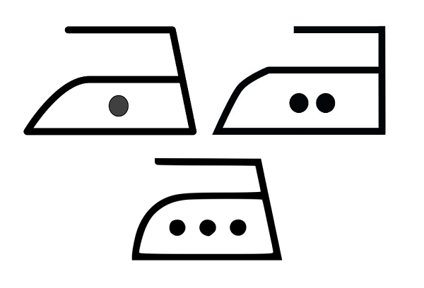Bügeleisen-Symbol mit Punkten