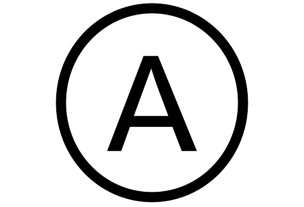 Symbole A dans un cercle