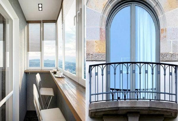 Gewöhnlicher und französischer Balkon