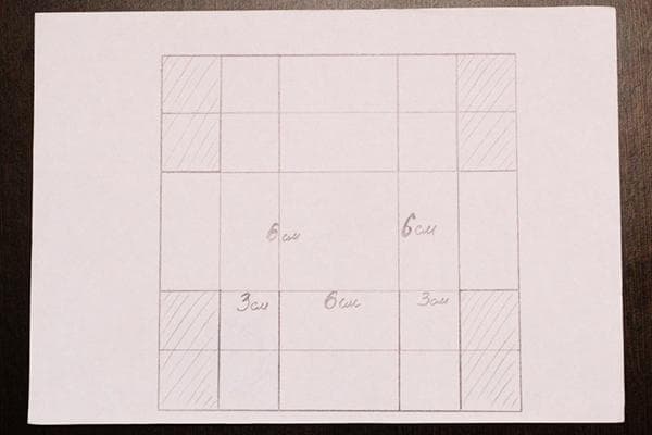 Schema zum Ausschneiden der Schachtel