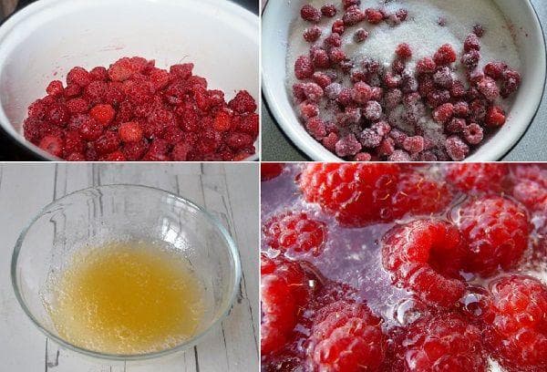Zubereitung der Himbeermarmelade