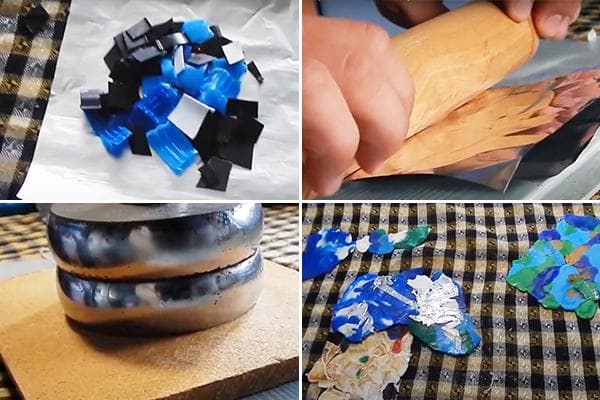 Herstellungsprozess der Platten aus geschmolzenen Flaschenverschlüssen