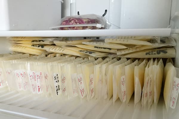 Muttermilch, in Beuteln eingefroren