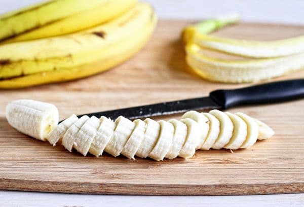 In Scheiben geschnittene Bananen