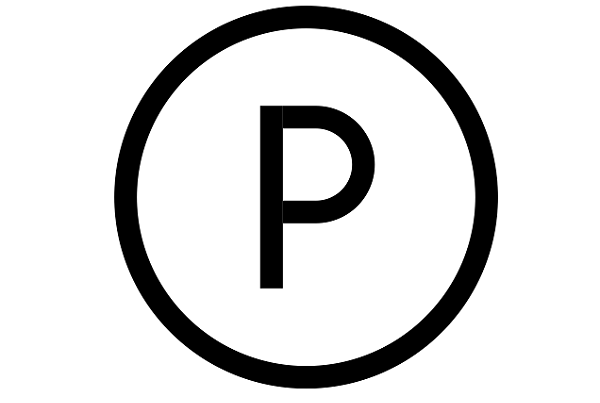 Symbole P dans un cercle