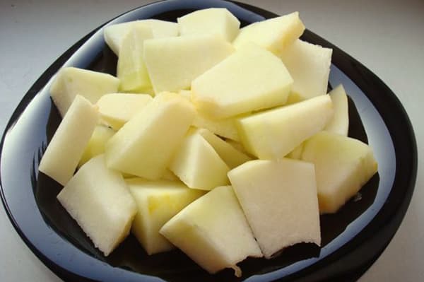 In Stücke geschnittene Melone