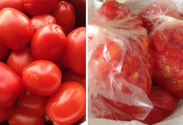 Einfrieren von Tomaten im Ganzen