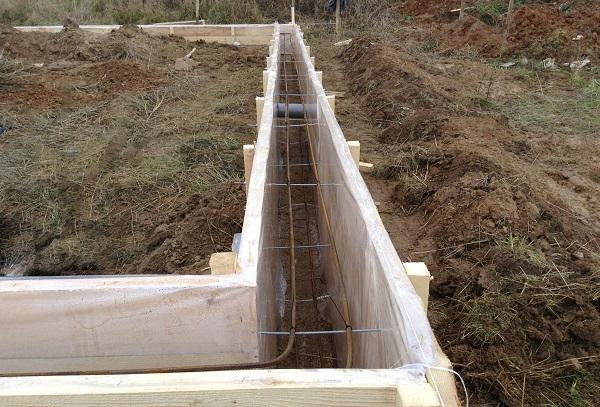 Vorbereitung für das Betonieren des Fundaments